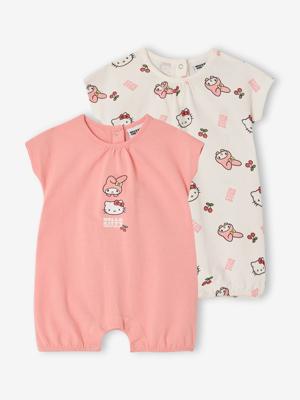 Set van 2 body's babypakje HELLO KITTY kersen snoepjesroze