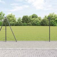 VidaXL Hek met paal grijs 1,2 x 10 m staal en pvc