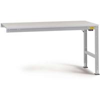 Manuflex LU6008.9006 ESD ESD-werktafel universele standaard aanschuiftafel met melamine schijf, bxdxh = 1000 x 600 x 763-873 mm Aluminium-zilver