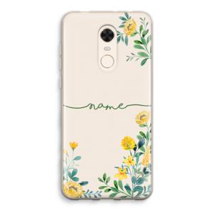 Gele bloemen: Xiaomi Redmi 5 Transparant Hoesje