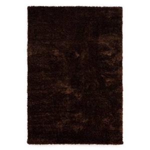 Tapeso Hoogpolig vloerkleed velvet - Posh donkerbruin - 240x340 cm