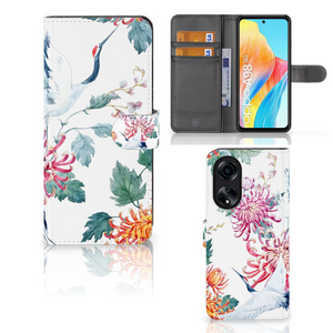 OPPO A98 5G Telefoonhoesje met Pasjes Bird Flowers