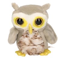 Pluche uil knuffel grijs 16 cm