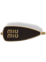 Miu Miu barrette en émail à logo gravé - Noir