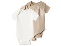 lupilu Set van 3 baby rompers (Beige, 62/68)