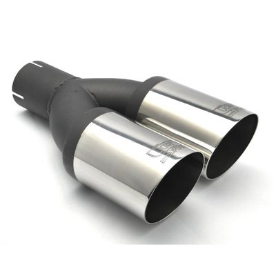 Ulter Sport Uitlaatsierstuk - Dubbel Rond 80mm Schuin - Lengte 280mm - Montage ->50mm - RVS USN2081