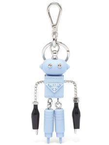 Prada porte-clés robot en cuir saffiano - Bleu