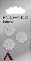 Milward Knoop met Glitters Wit 17mm (3 stuks)