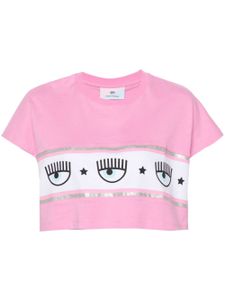 Chiara Ferragni t-shirt Logomania à coupe crop - Rose