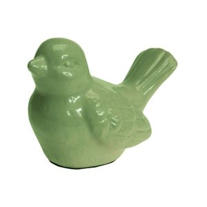 Decoratie dieren beeld vogel groen met staart omhoog 12 cm