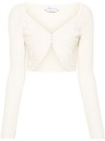 Blumarine cardigan crop à broderies - Tons neutres