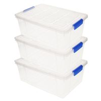 6x stuks opslag/opberg boxen/bakken transparant met deksel 37 x 26 x 14 cm met inhoud 9 liter