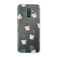 Cactusprint roze: Samsung Galaxy A6 Plus (2018) Transparant Hoesje Cactusprint roze: Samsung Galaxy A6 Plus (2018) Transparant Hoesje