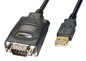 Lindy USB -> Serial Converter - 9 Way (RS-485), 1m USB-kabel Zwart