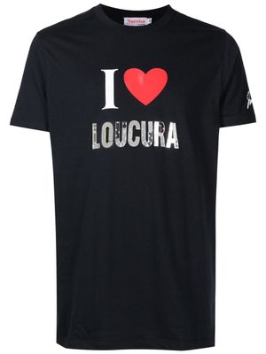 Amir Slama t-shirt en coton à slogan imprimé - Noir