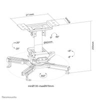 Neomounts CL25-530BL1 Beamer-plafondbeugel Plafondhouder, Kantelbaar en zwenkbaar, Roteerbaar Zwart - thumbnail