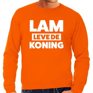 Lam leve de koning sweater oranje voor heren - Koningsdag truien 2XL  -