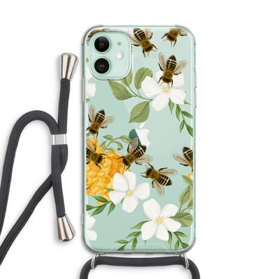 No flowers without bees: iPhone 11 Transparant Hoesje met koord