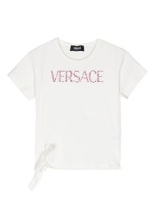 Versace Kids t-shirt à logo strassé - Blanc