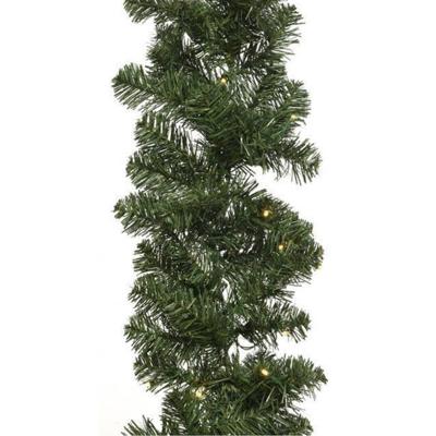 Decoris dennenslinger guirlande - groen - 270 cm-?guirlande?- met verlichting - kerstslinger