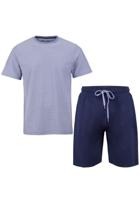 Phil & Co Phil & Co Shortama Heren Korte Pyjama Katoen Grijs/Blauw - thumbnail