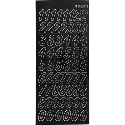 Creativ Company Stickers, grote cijfers, vel 10x23 cm, zwart, 1 vel