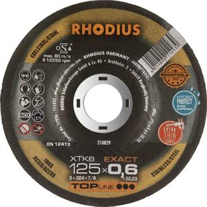 Rhodius XTK6 EXACT BOX 211302 Doorslijpschijf gebogen 125 mm 10 stuk(s) RVS, Staal