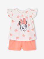 Disney® babyset T-shirt en short Minnie Hearts koraal