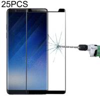 25 stuks volledige lijm 3D gebogen Silk-scherm niet-volledig scherm gehard glas screen protector met volledig lijm voor Galaxy Note 8 (zwart)