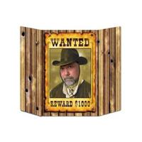 Foto bord/frame Selfies maken - Wanted by police - 94 x 63 cm - Props - Western thema - Karton