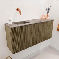 Toiletmeubel Mondiaz Joya Dlux | 90 cm | Meubelkleur Dusk | Faye wastafel Oza Wasbak Links | Zonder kraangat(en)