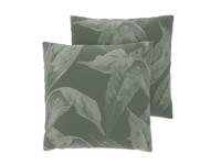 LIVARNO Set van 2 satijnen kussenslopen 60 x 50 cm (Groen)