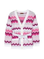 Missoni Kids cardigan à motif zigzag - Rose - thumbnail