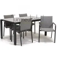 Tuinstoel Anzio dining Light Antracite met GOA HPL 160 cm licht grijs