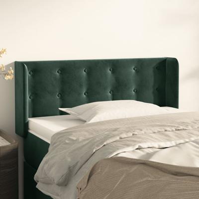 Hoofdbord met randen 83x16x78/88 cm fluweel donkergroen