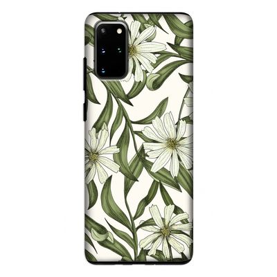 Wit bloemenpatroon: Samsung Galaxy S20 Plus Tough Case