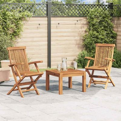 Tuinstoelen inklapbaar 2 st massief teakhout