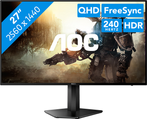 AOC AG276QZD computer monitor 67,3 cm (26.5") 2560 x 1440 Pixels Quad HD OLED Zwart