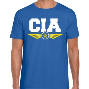 CIA agent tekst t-shirt blauw voor heren