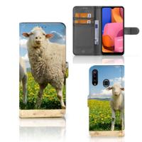 Samsung Galaxy A20s | Telefoonhoesje | Met pasjeshouder | Schaap en Lammetje