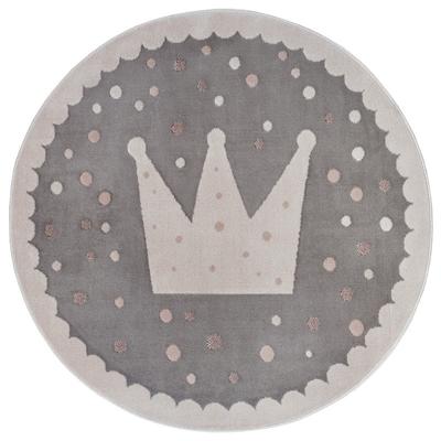 Vloerkleed Kids Crown Rond Grijs Ø 100 Cm Home Collectie - Dekbed-Discounter.nl