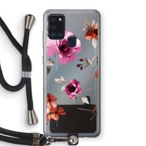 Geschilderde bloemen: Samsung Galaxy A21s Transparant Hoesje met koord