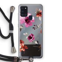 Geschilderde bloemen: Samsung Galaxy A21s Transparant Hoesje met koord Geschilderde bloemen: Samsung Galaxy A21s Transparant Hoesje met koord