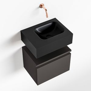 Toiletmeubel Mondiaz Andor | 40 cm | Meubelkleur Dark grey | Lex vrijhangend wastafel Urban Rechts | Zonder kraangat