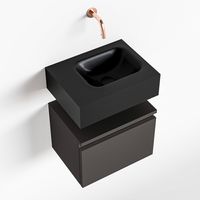 Toiletmeubel Mondiaz Andor | 40 cm | Meubelkleur Dark grey | Lex vrijhangend wastafel Urban Rechts | Zonder kraangat