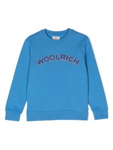 Woolrich Kids sweat à logo en tissu éponge - Bleu