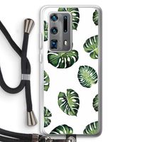 Tropische bladeren: Huawei P40 Pro Plus Transparant Hoesje met koord