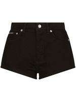 Dolce & Gabbana short en jean à patch logo - Noir