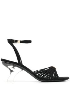 KHAITE sandales Amity 65 mm en daim - Noir