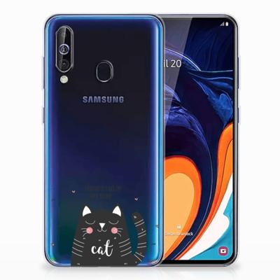 Samsung Galaxy A60 Telefoonhoesje met Naam Cat Good Day Samsung Galaxy A60 Telefoonhoesje met Naam Cat Good Day